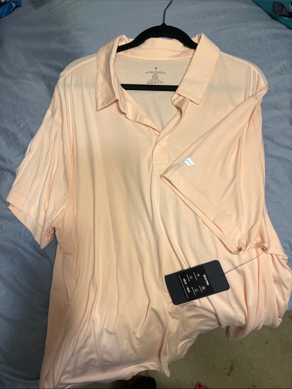 Fabletics Men's Peach Performance Polo